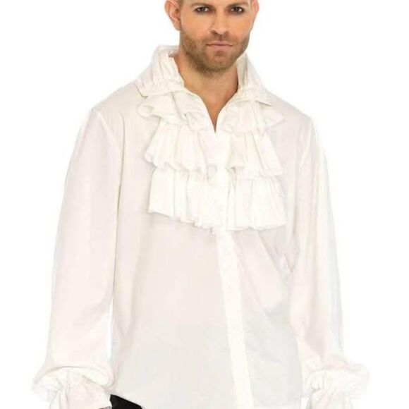 NEW Leg Avenue Mens Ruffle Front Costume Shirt - Picture 3 of 5